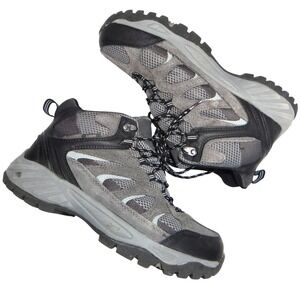 Khombu Mens Hiking Boots Gray Black Lace‎ Up Mid Top Size 8 M